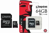 Флеш карта microSD/microSDXC 64GB Kingston Class 10 UHS-I U1 Canvas Select 80MB/s							