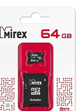 Флеш карта microSD 64GB Mirex microSDXC Class 10 UHS-I (SD адаптер)