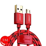 Кабель micro USB-USB 2.0, в оплетке нейлоновой 1,00 м., красный Ugreen