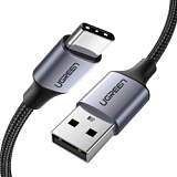 Кабель USB 2.0 - Type C в оплетке нейлоновой 1,0 м. черный Ugreen